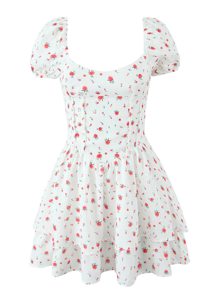 Çiçek Desenli Modern Mini Elbise