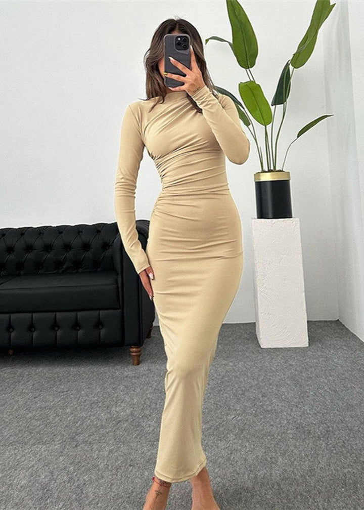 Lüks Slim-Fit Uzun Elbise