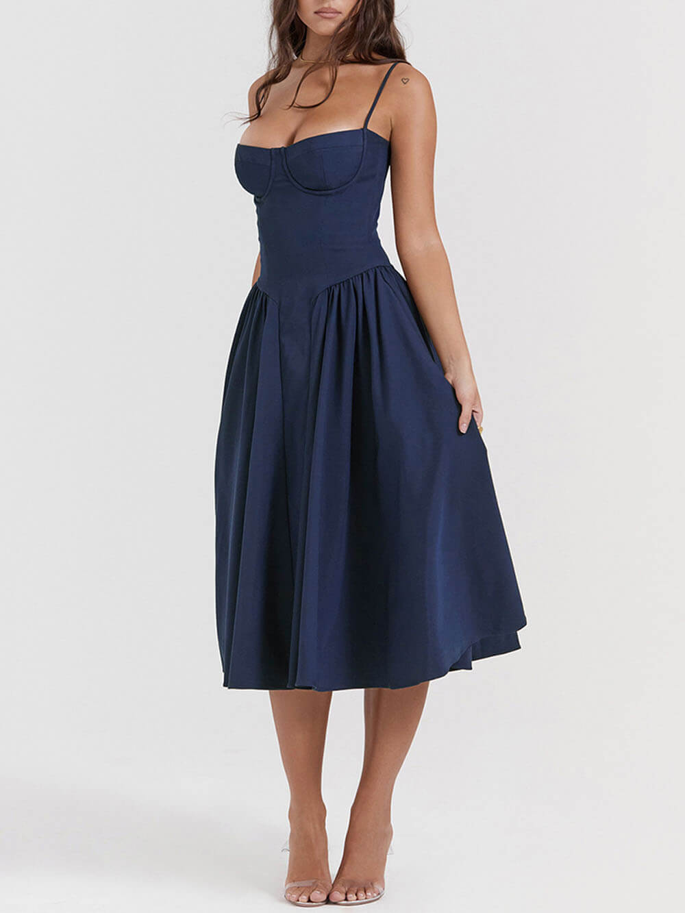 Straplez Midi Elbise