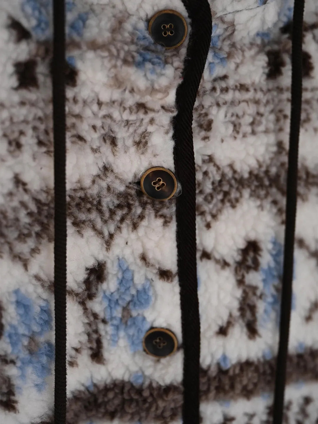 Nyomi Fair Isle Modern Kapüşonlu Kaban