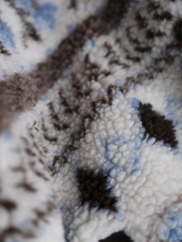 Nyomi Fair Isle Modern Kapüşonlu Kaban