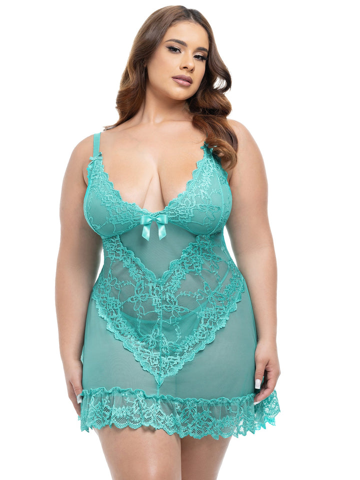 Şık Dantel Babydoll - Kıvrımlı İç Giyim