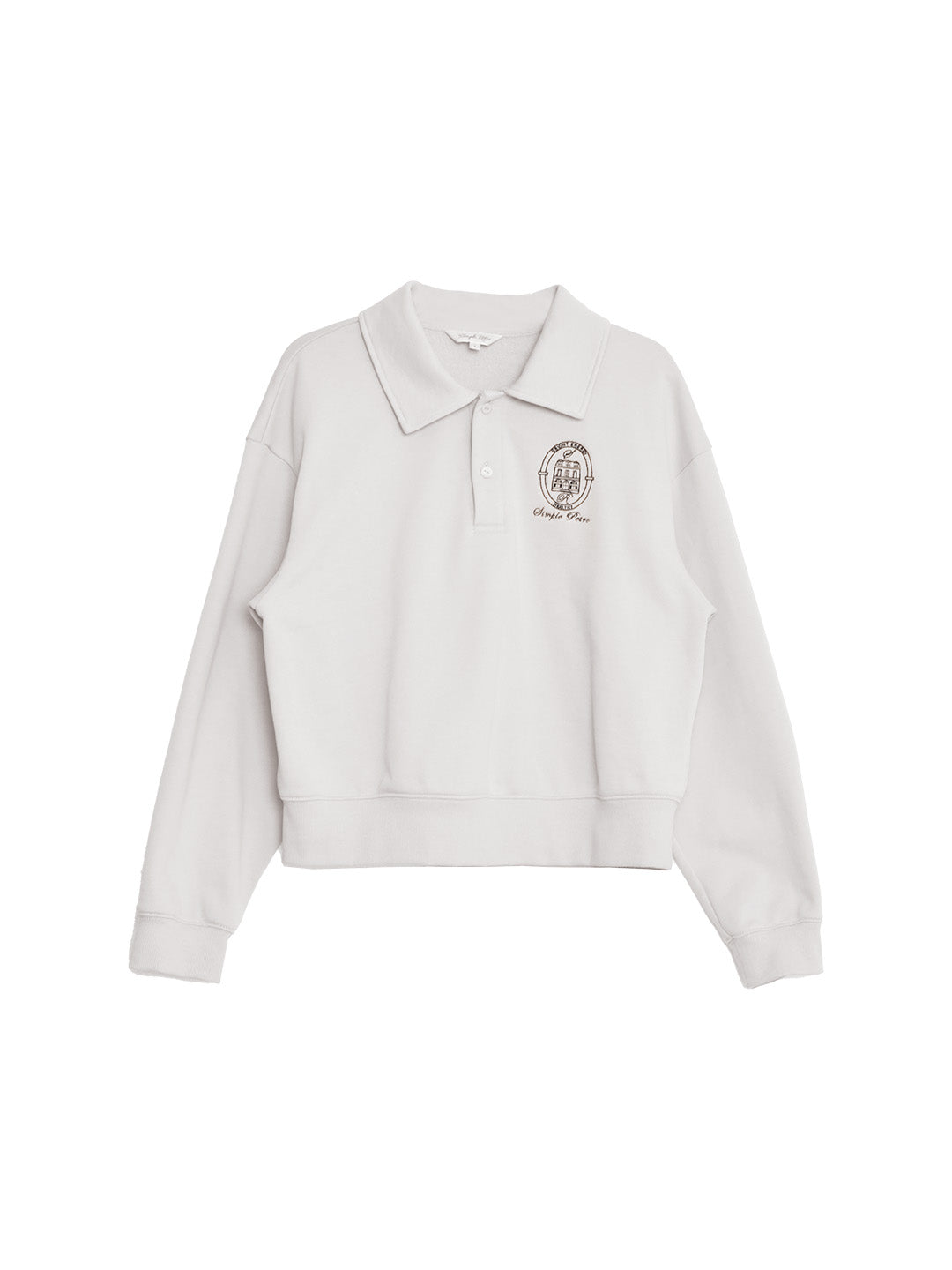 Daleyza Lüks Polo Yaka %100 Pamuk Sweatshirt
