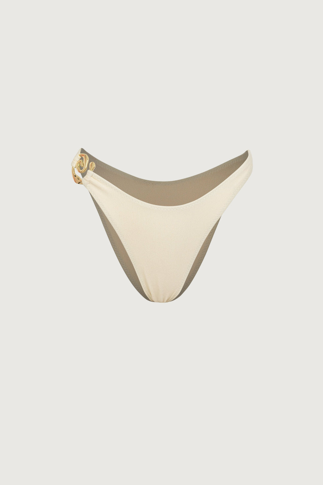 Krem Spiral Bandeau Bikini Takımı