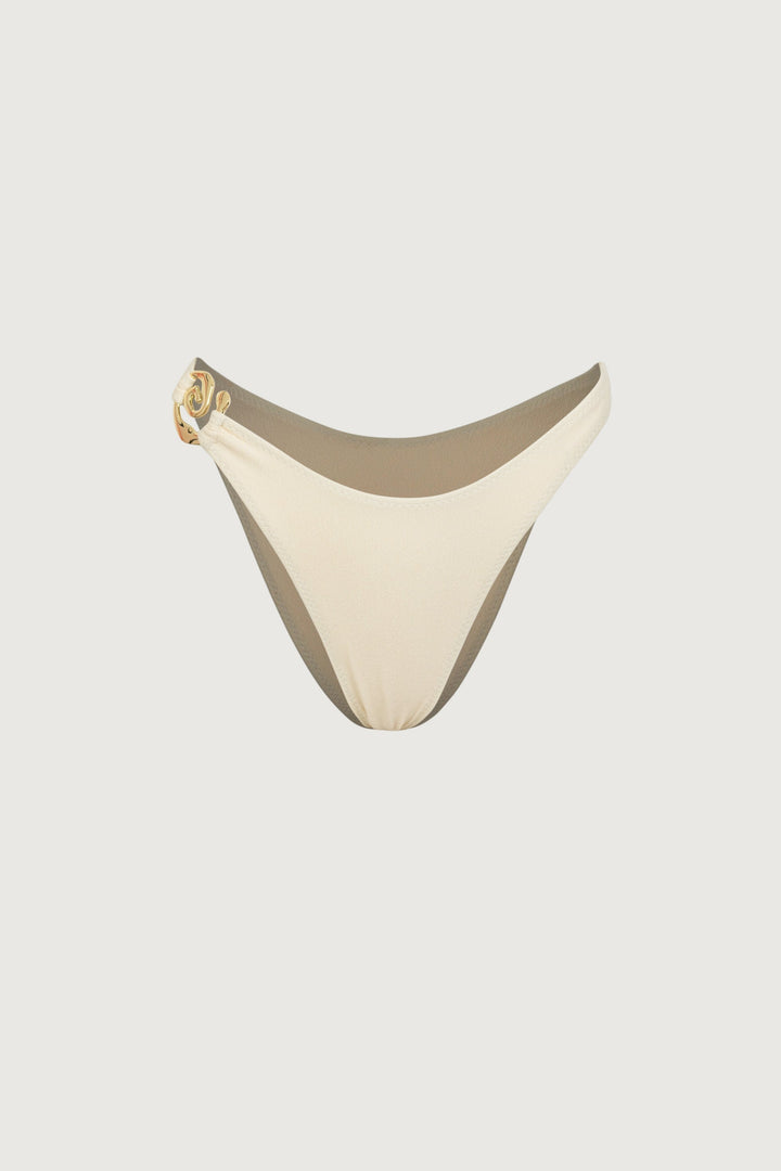 Krem Spiral Bandeau Bikini Takımı