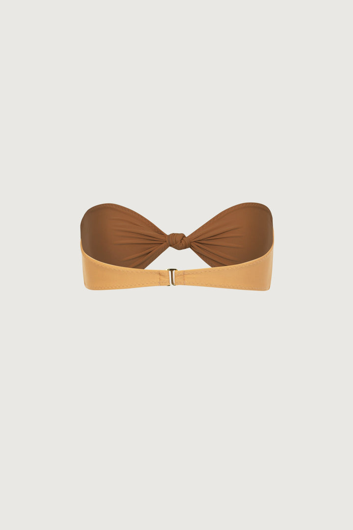 Yüksek Bel Düğüm Detaylı Bandeau Bikini Takımı