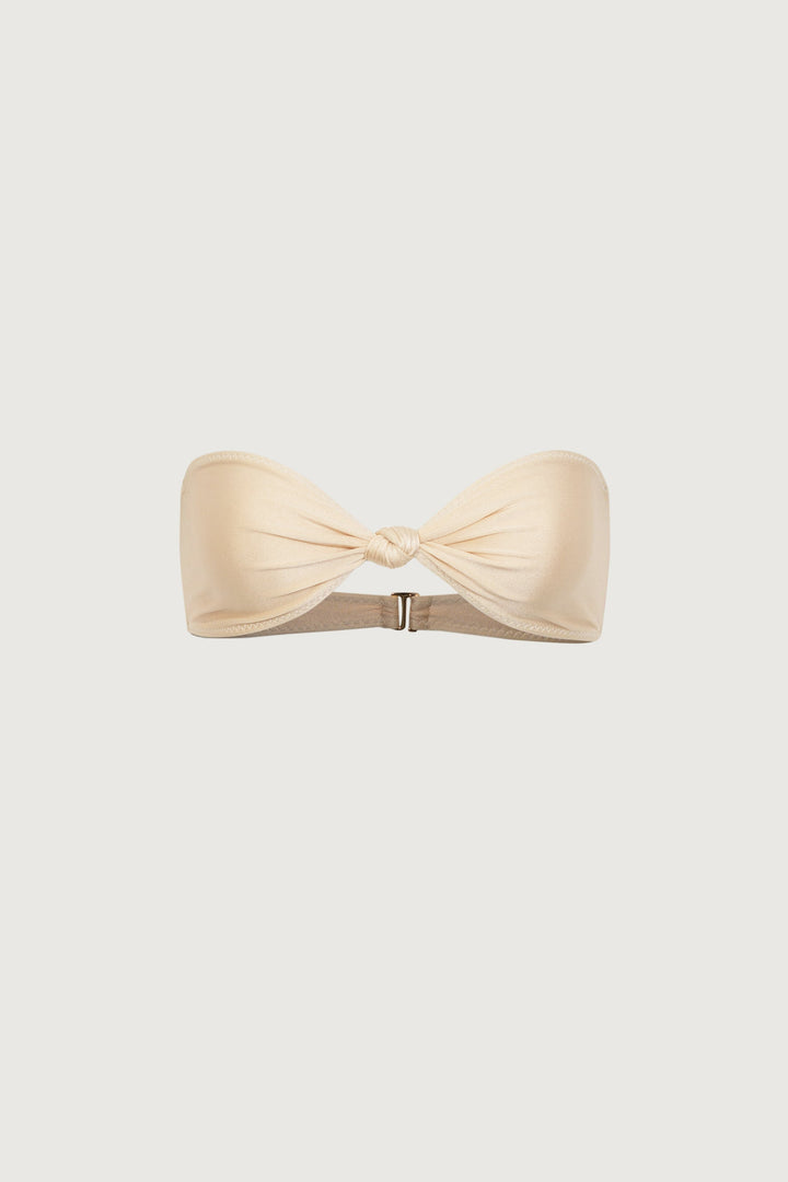 Yüksek Bel Düğüm Detaylı Bandeau Bikini Takımı