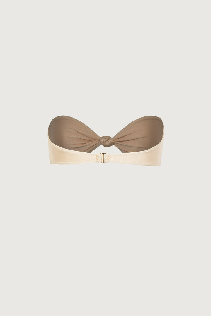 Yüksek Bel Düğüm Detaylı Bandeau Bikini Takımı