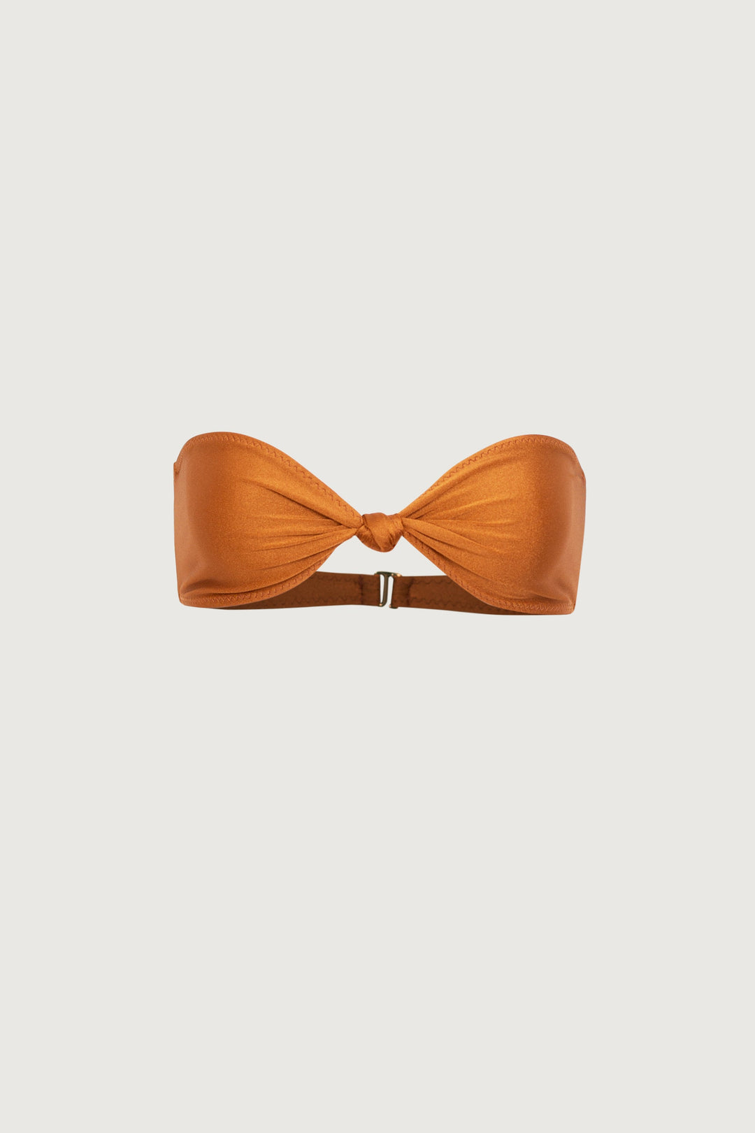Yüksek Bel Düğümlü Bandeau Bikini Takımı - Bronz