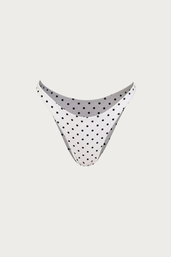 Krem Siyah Puantiye Düğümlü Bandeau Bikini Takımı