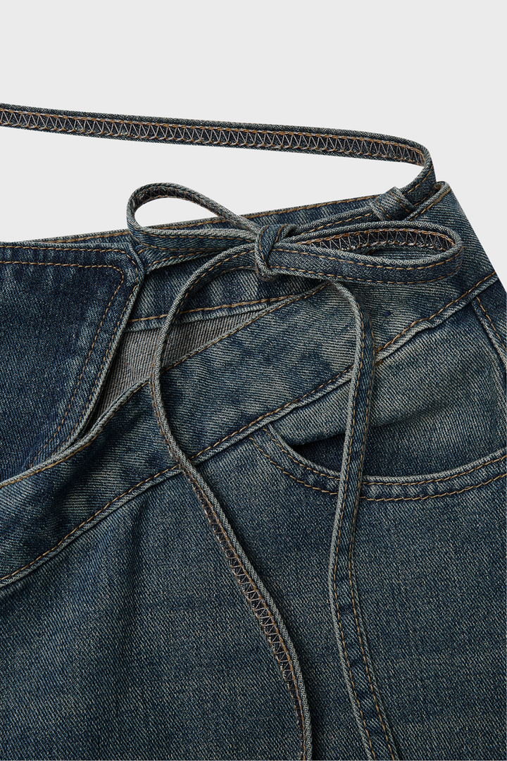 Keyla Yüksek Bel Bağcıklı Jean