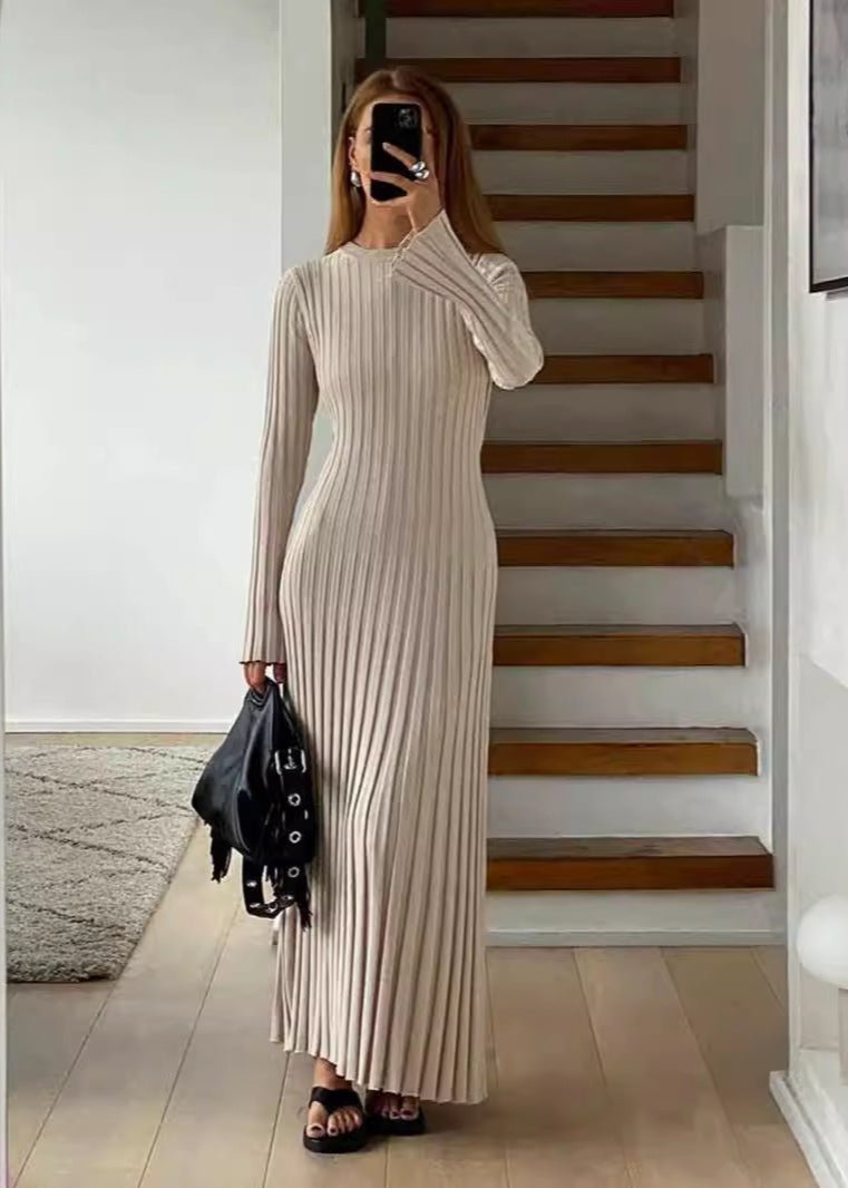 Parisian Plise Yüksek Bel Midi Elbise