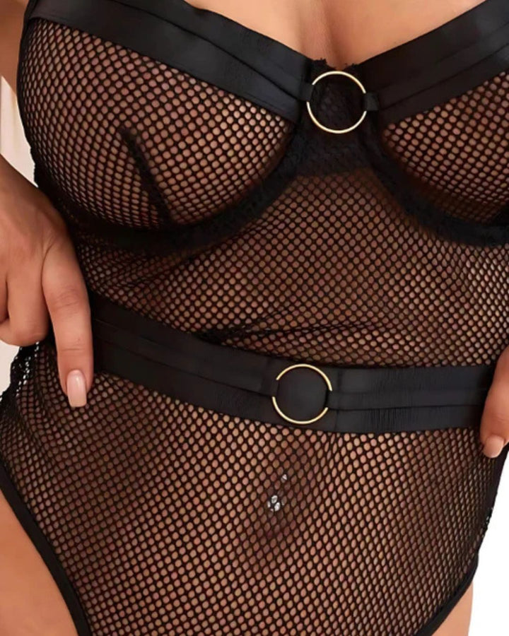 Yüksek Bel Saten Dokulu Bodysuit İç Giyim