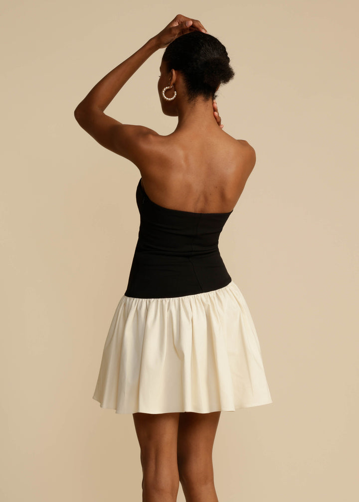 Modern Siyah Krem Celine Elbise