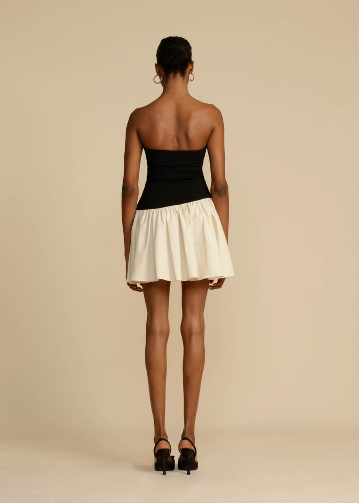 Modern Siyah Krem Celine Elbise