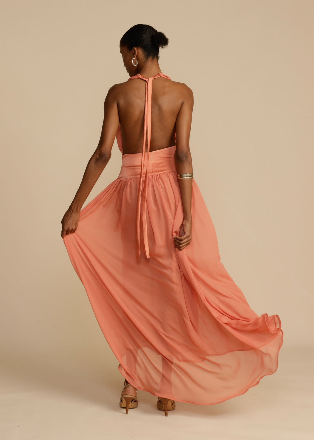 Somon Renkli Modern Serena Elbise