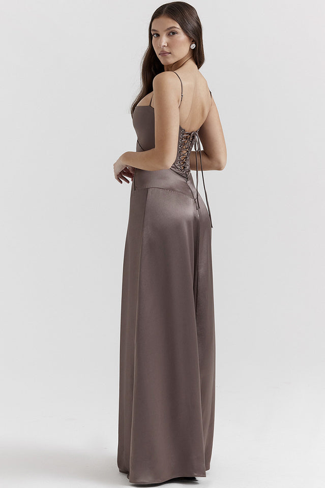 Siyah Dantel Maxi Elbise