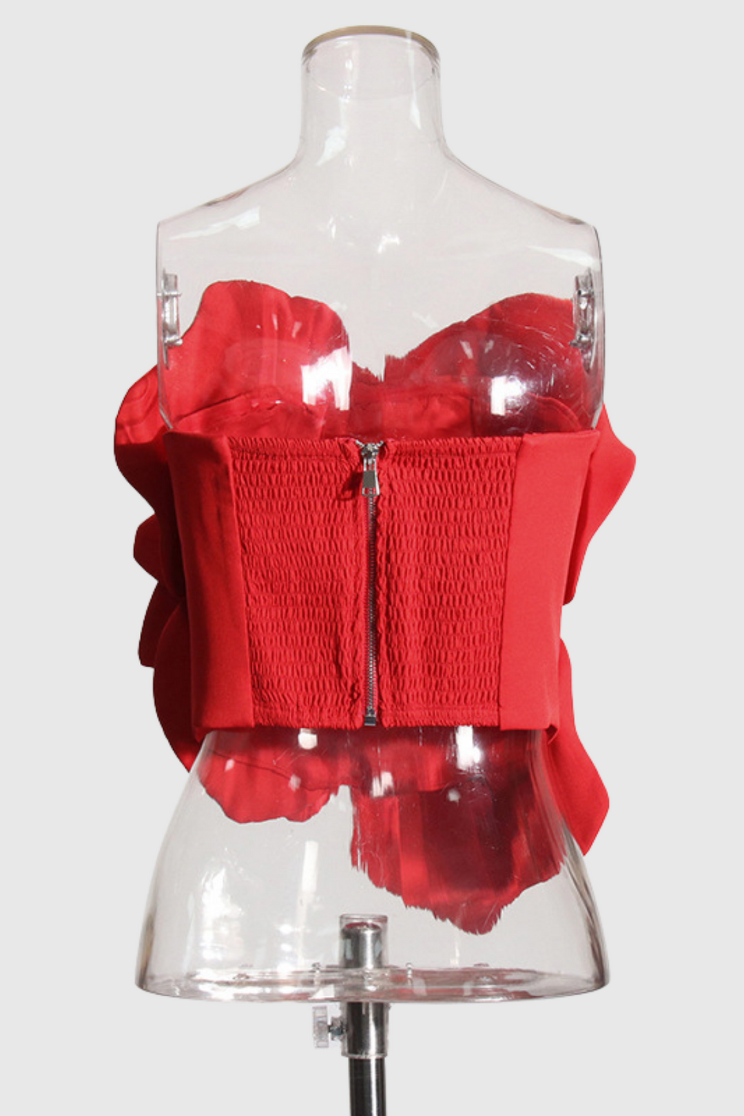 Çiçek Off Shoulder Kırmızı Bluz