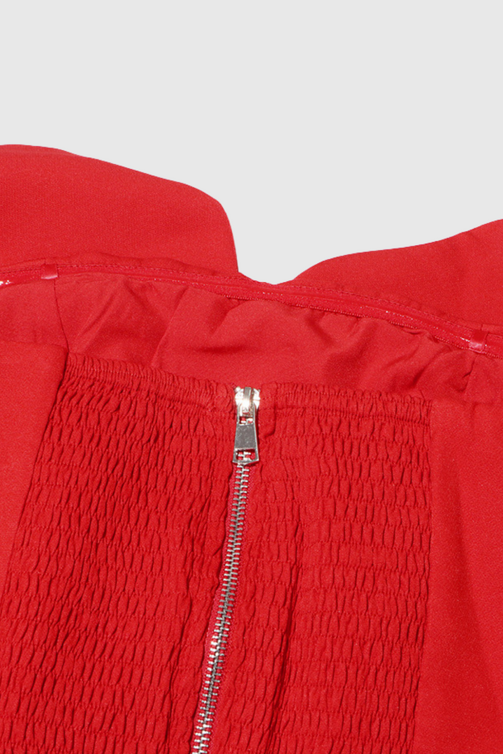 Çiçek Off Shoulder Kırmızı Bluz