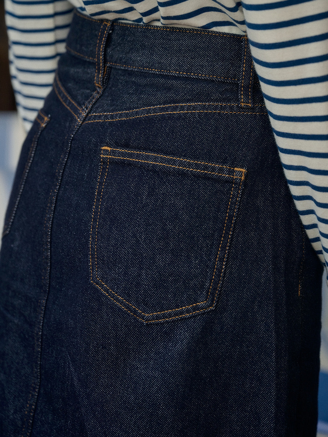 Kayleigh Vintage Yüksek Bel Pamuk Denim Etek