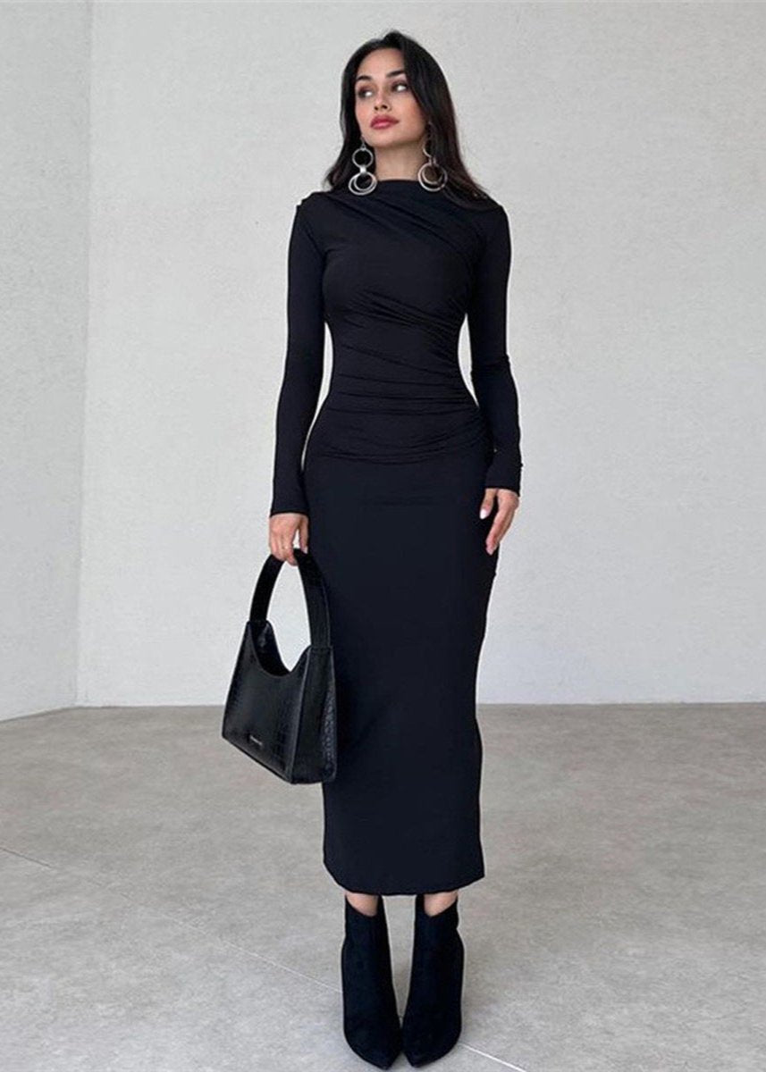 Lüks Slim-Fit Uzun Elbise