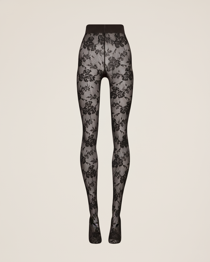 Ally Çiçek Desenli Yüksek Bel Dantel Tayt