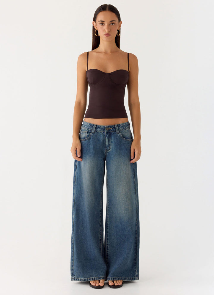 Yüksek Bel Çikolata Renkli Push Up Crop