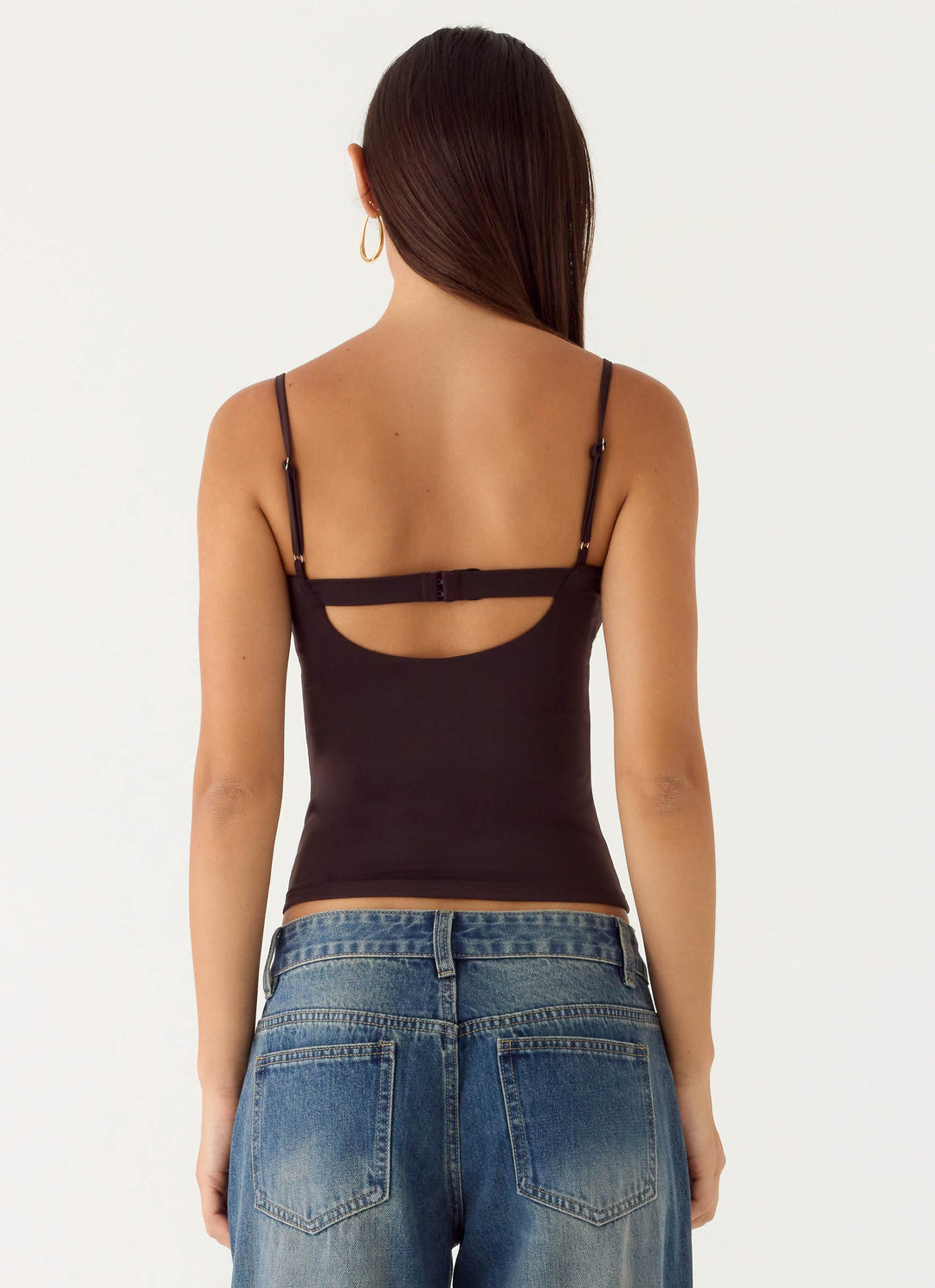 Yüksek Bel Çikolata Renkli Push Up Crop