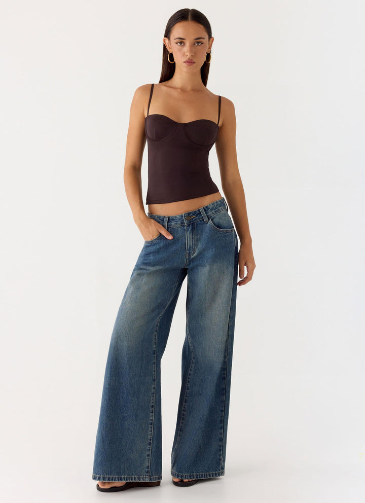 Yüksek Bel Çikolata Renkli Push Up Crop