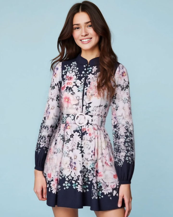 Anissa Yüksek Bel Modern Mini Elbise