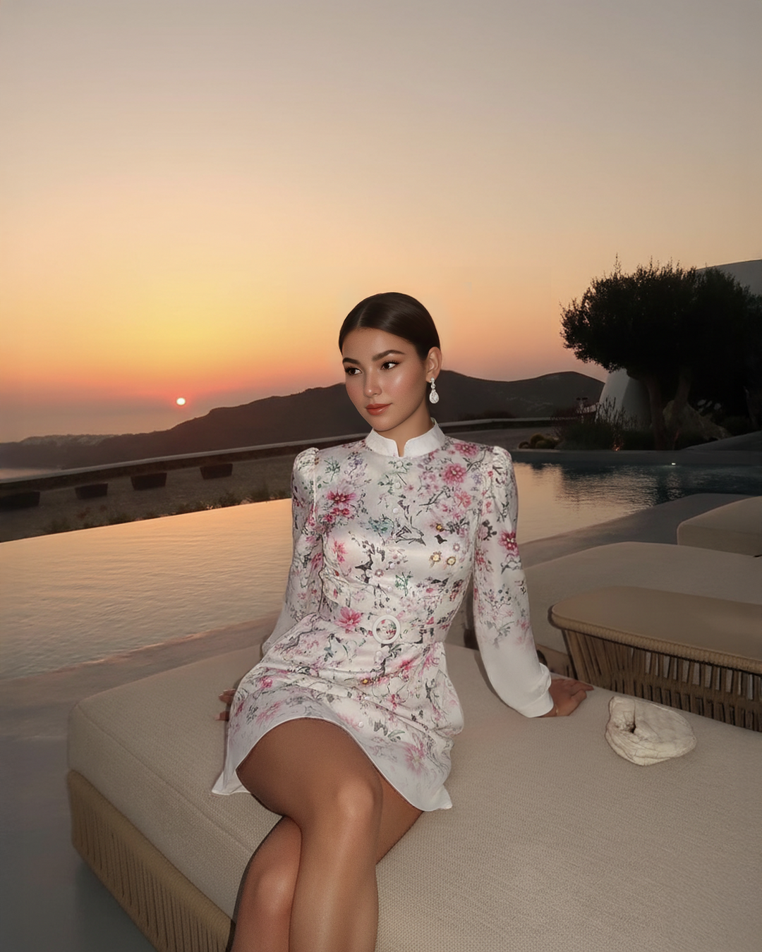 Anissa Yüksek Bel Modern Mini Elbise