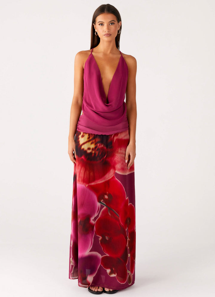 Violette Bloom Kızaran Çiçekli Maxi Etek