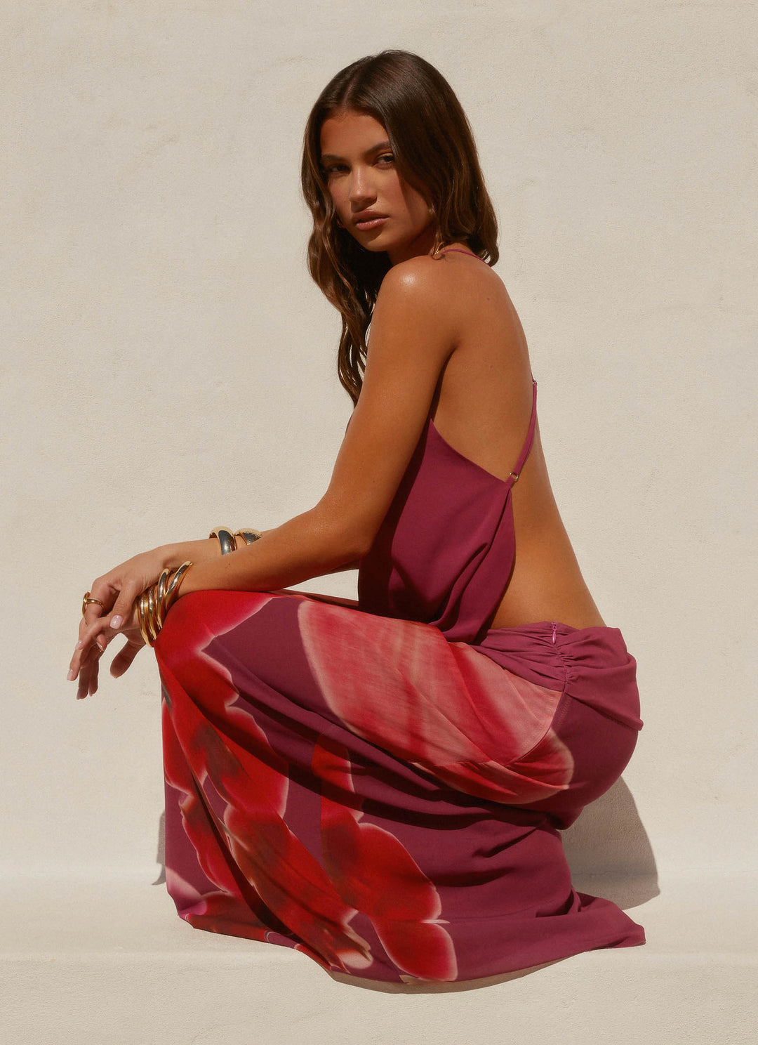 Violette Bloom Kızaran Çiçekli Maxi Etek