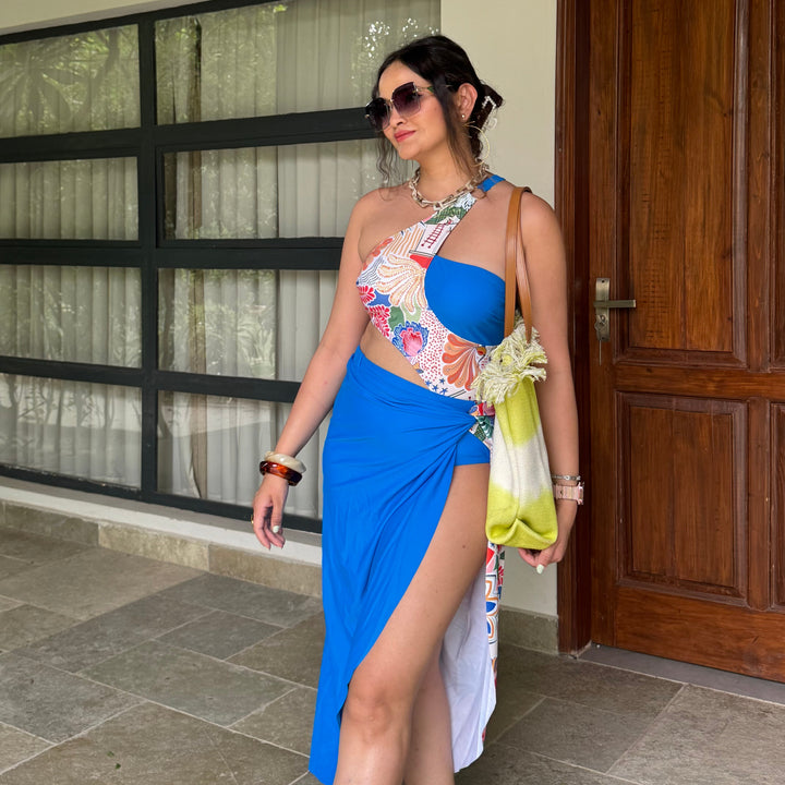 Vanesa Tek Omuz Düğmeli Monokini