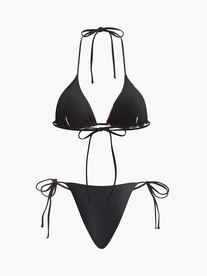 Çiçek Desenli Bikini ve Etek Takımı