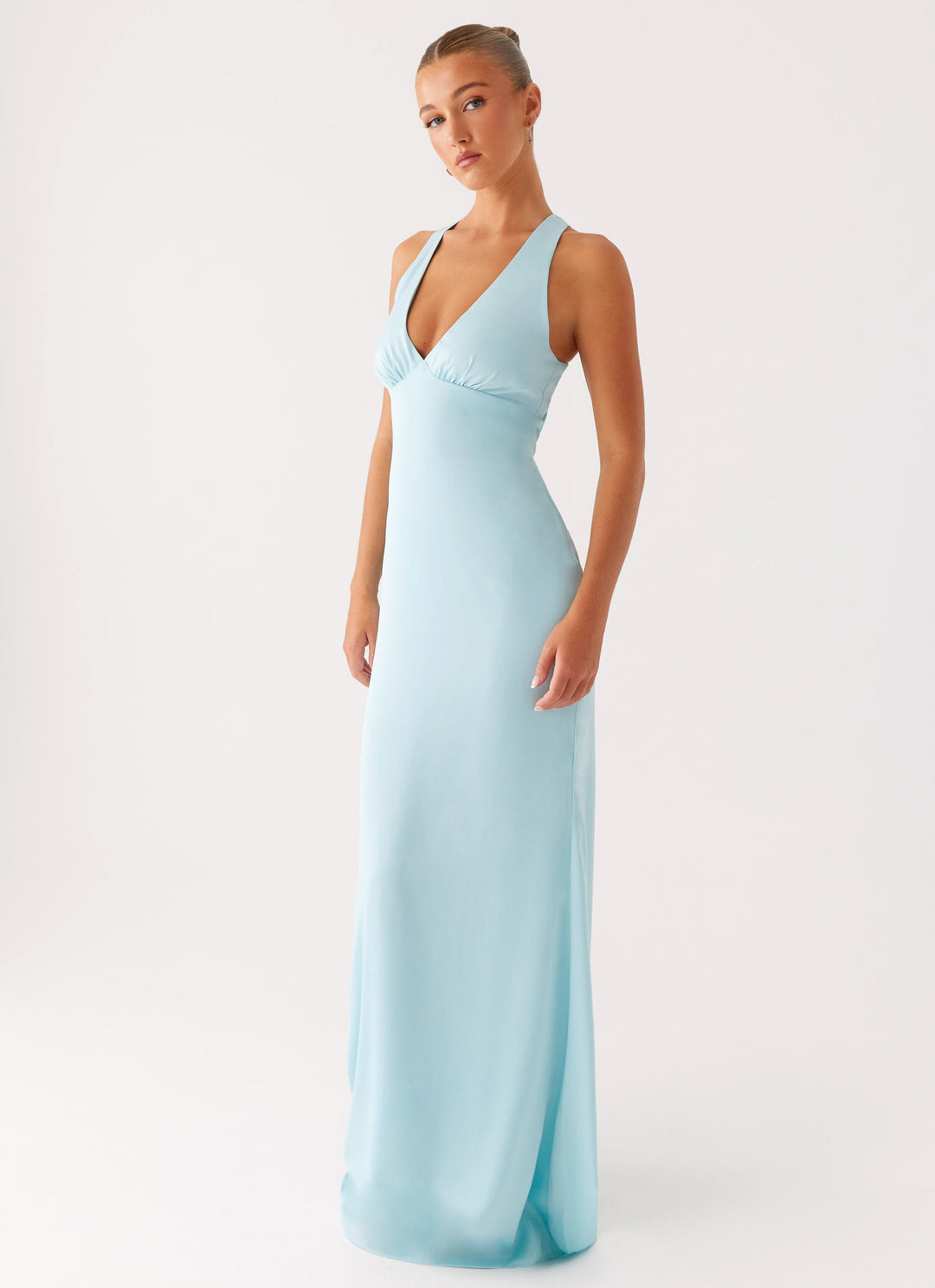 Modern Halter Yaka Maxi Elbise