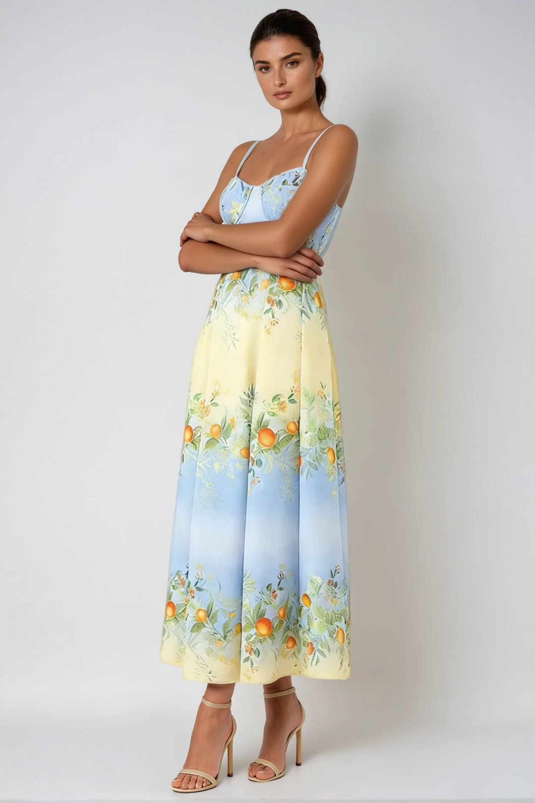 Çiçekli Modern Maxi Elbise