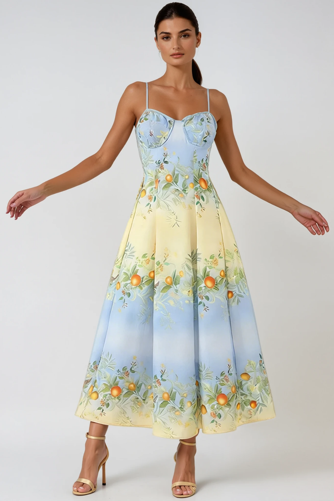 Çiçekli Modern Maxi Elbise