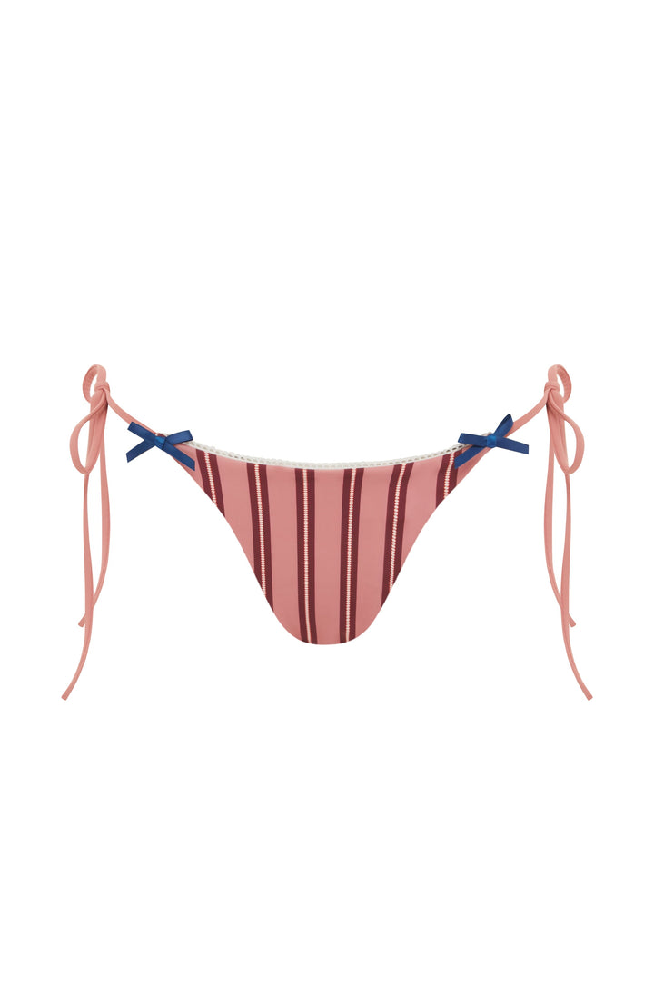 Juni Yüksek Bel Bikini Takımı | Pembe Çizgili Tasarım