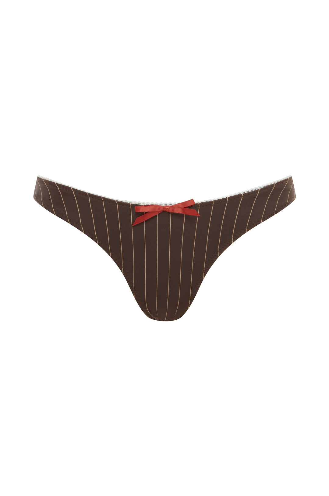 Yüksek Bel Kahverengi Çizgili Jeanie Bikini Takımı