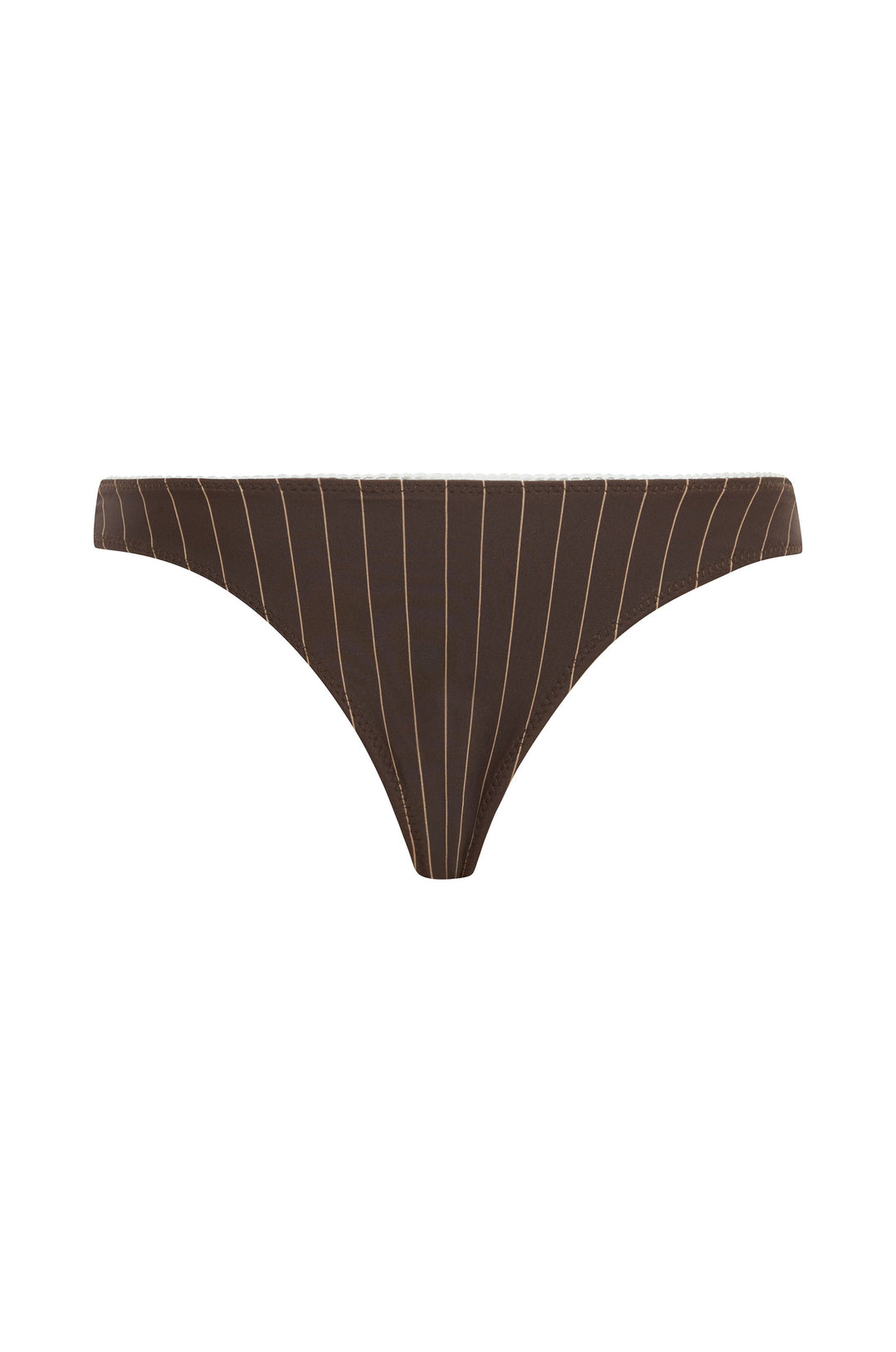 Yüksek Bel Kahverengi Çizgili Jeanie Bikini Takımı