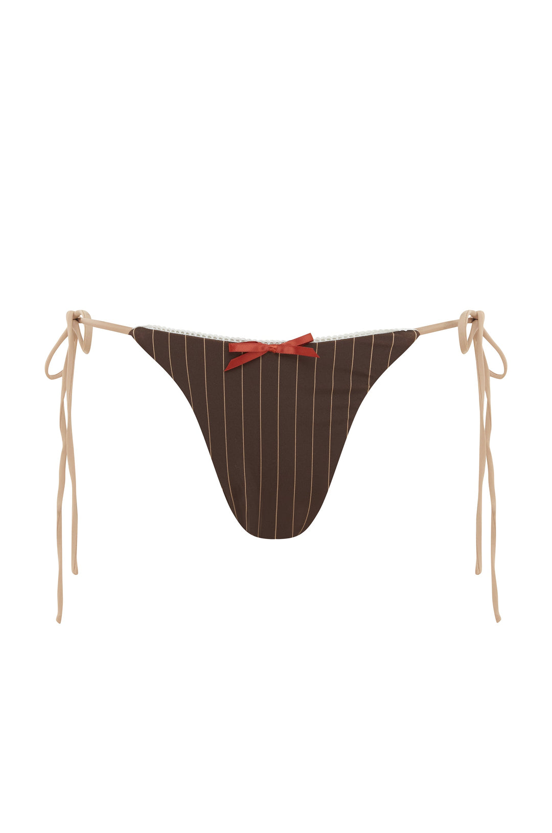Yüksek Bel Kahverengi Çizgili Juni Bikini Takımı