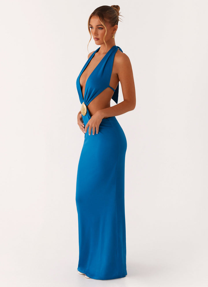 Kraliyet Mavisi Flossy Maxi Elbise
