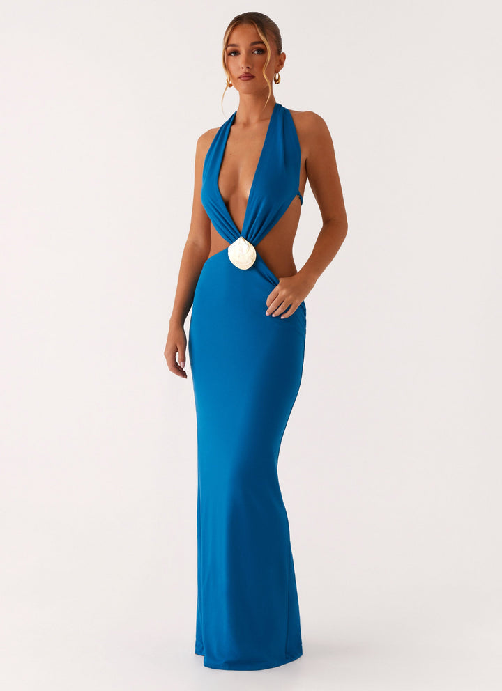 Kraliyet Mavisi Flossy Maxi Elbise