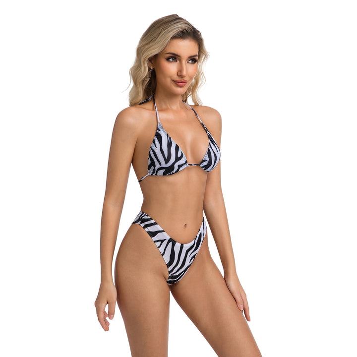 Zebra Desenli İki Parça Kadın Bikini