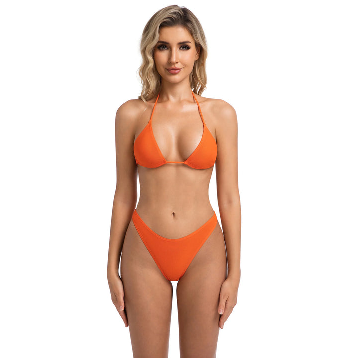 Yüksek Bel Turuncu İki Parça Kadın Bikini Seti