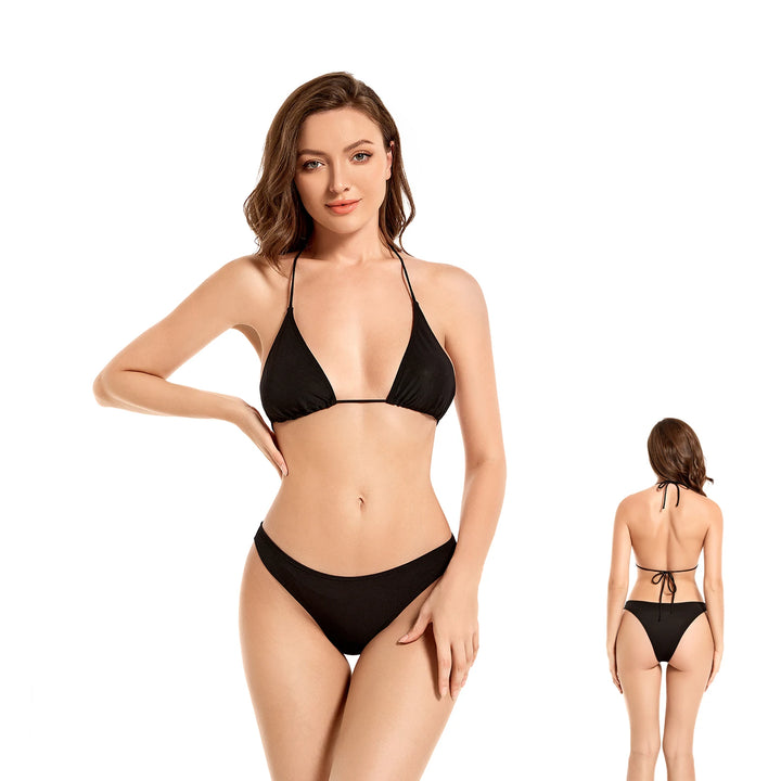 Yüksek Bel Siyah İki Parça Kadın Bikini
