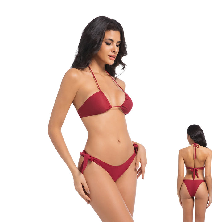Yüksek Bel Kırmızı İki Parça Kadın Bikini
