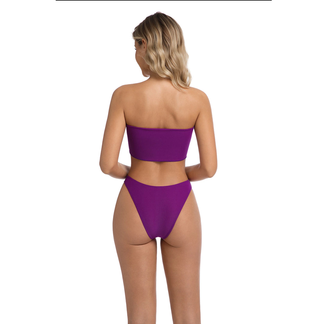 Yüksek Bel Mor İki Parça Kadın Bikini