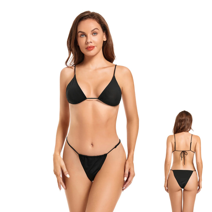 Yüksek Bel Siyah İki Parça Kadın Bikini